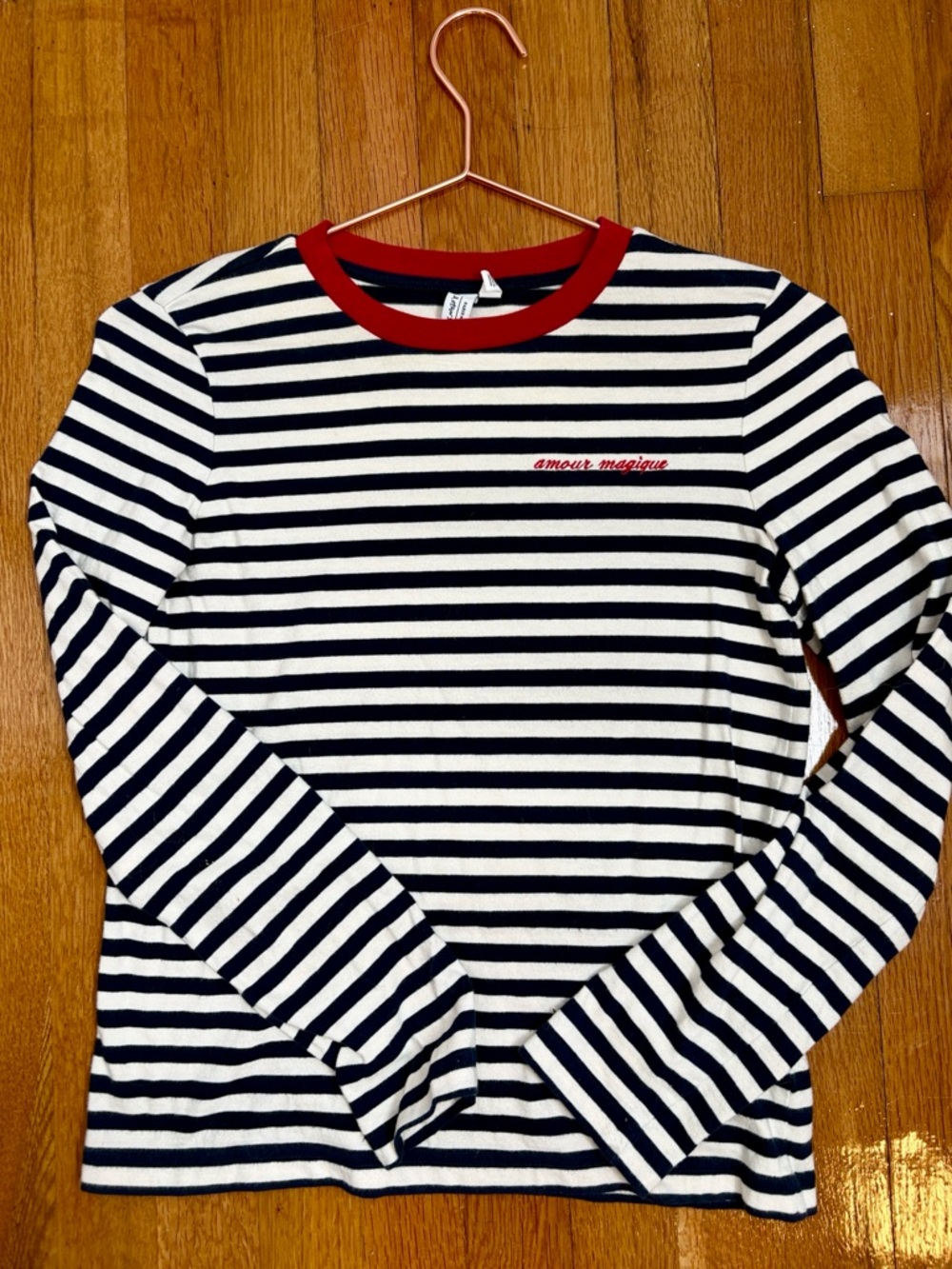 & Other Stories Paris Atelier Navy and White Striped Breton Long Sleeve Tee